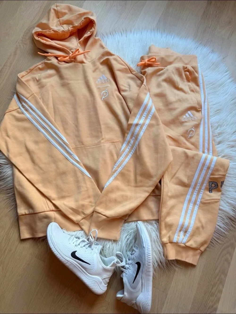 Super Fun! adidas Hoodie & Joggers Set with White Stripes